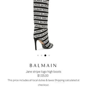 Balmain Black and White Logo High Boots